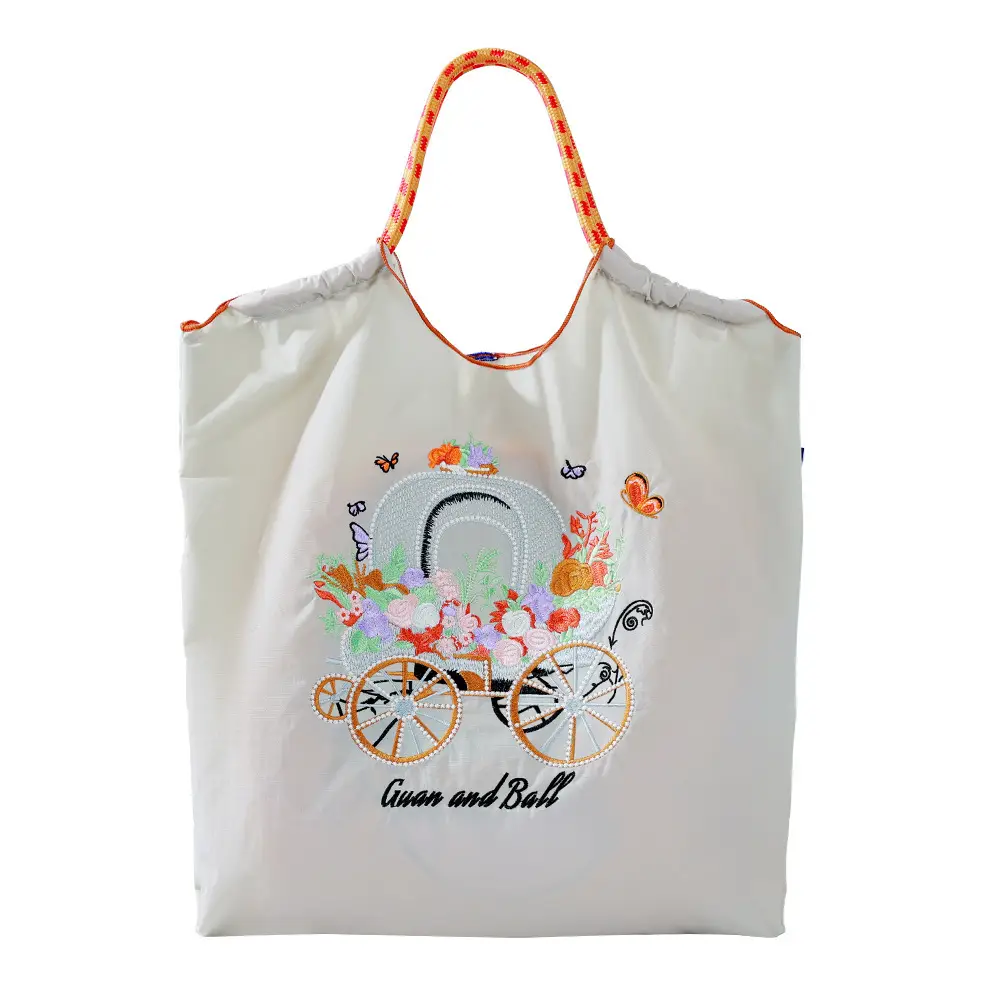 Cartoon Embroidered Eco-Friendly Shoulder Bags 4 Pcs - Image 5