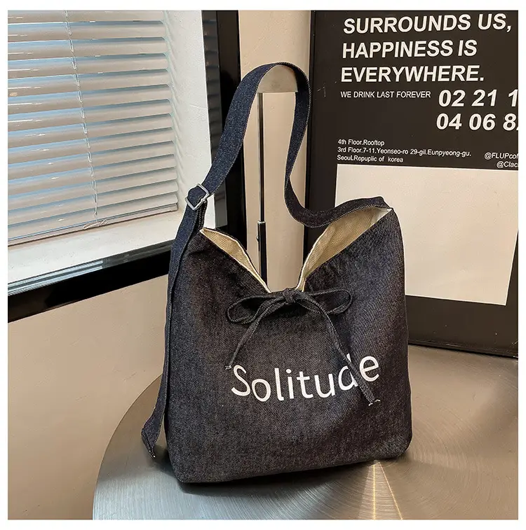Retro Leopard Print Denim Tote Bag Double Sided Large Capacity — feature 18