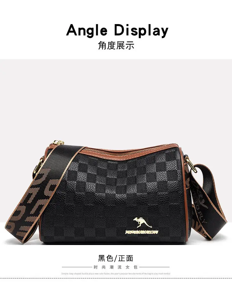 Retro Embossed Shoulder Bag with Wide Strap — feature 16