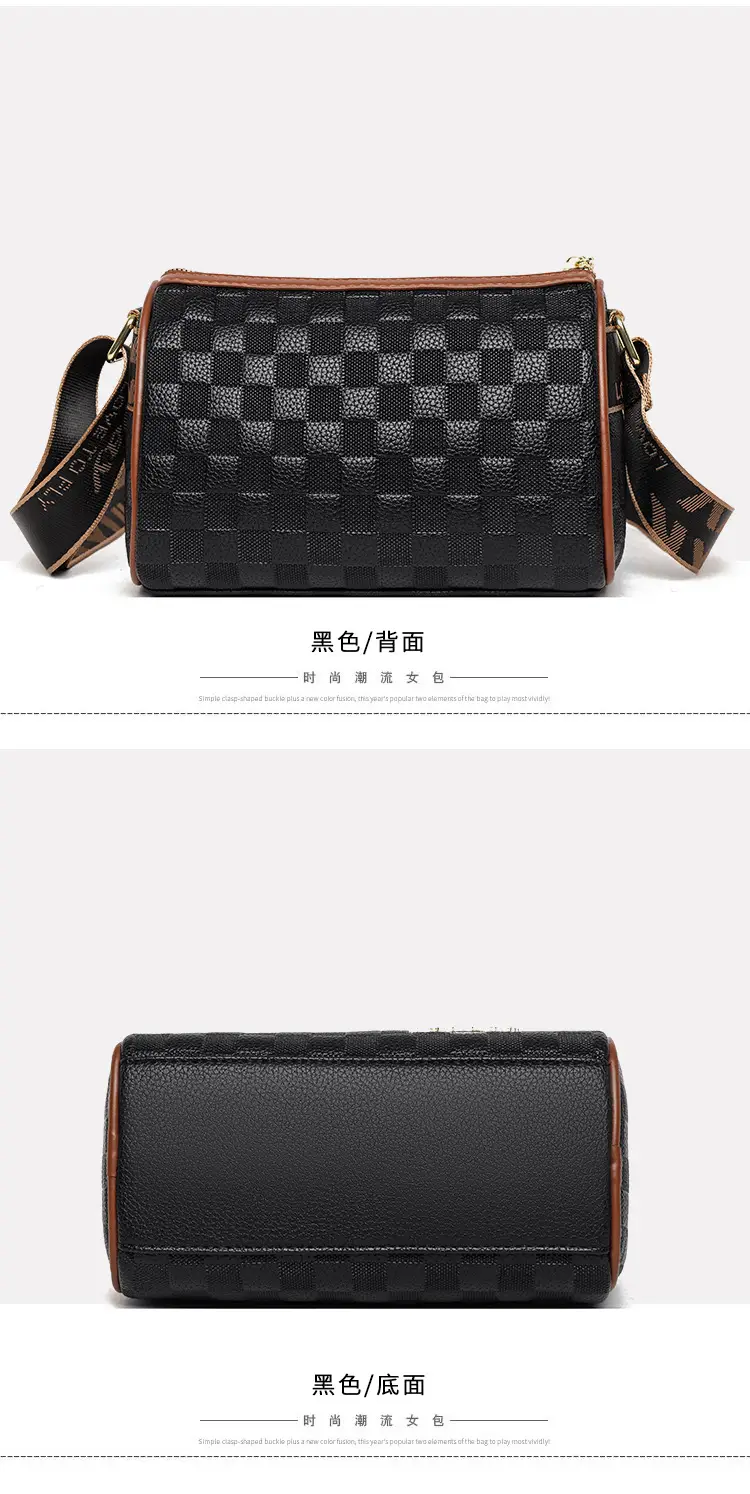 Retro Embossed Shoulder Bag with Wide Strap — feature 18