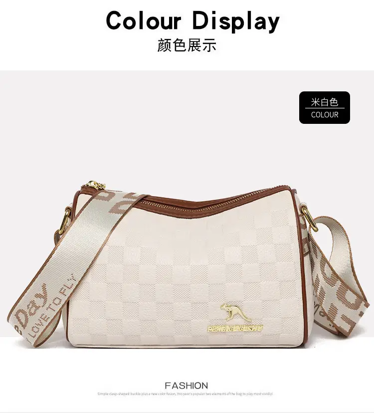 Retro Embossed Shoulder Bag with Wide Strap — feature 19