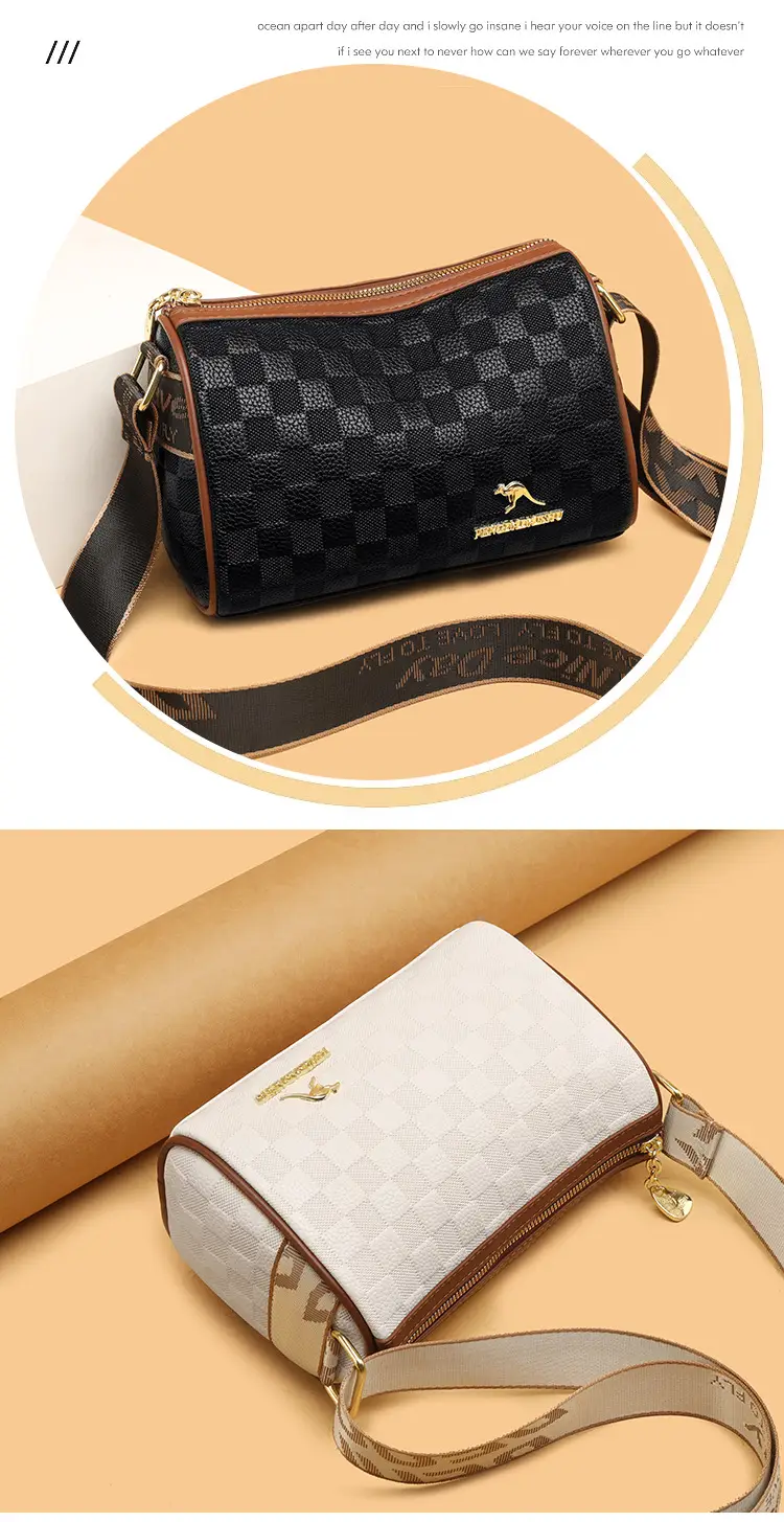 Retro Embossed Shoulder Bag with Wide Strap — feature 4