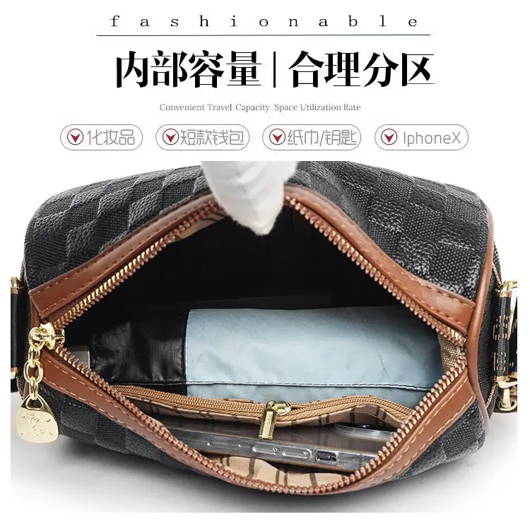 Retro Embossed Shoulder Bag with Wide Strap — feature 7