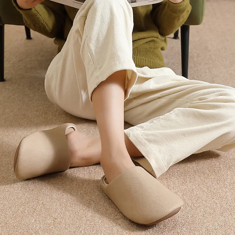 Silent Slippers for Women in Winter All Year Round Soft Bottom Silent Indoor Home Warm Anti-Slip Pu Leather Cotton Slippers Spring & Fall New Style - Image 7