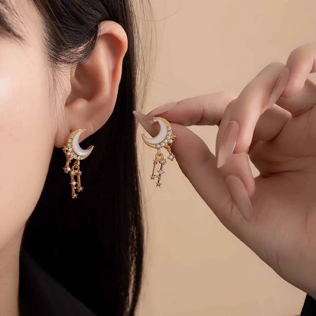 Korean Moon & Star Earrings for Women Wholesale - Image 2