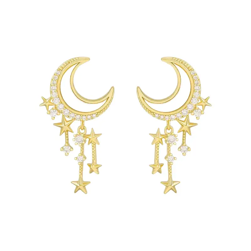 Korean Moon & Star Earrings for Women Wholesale - Image 5