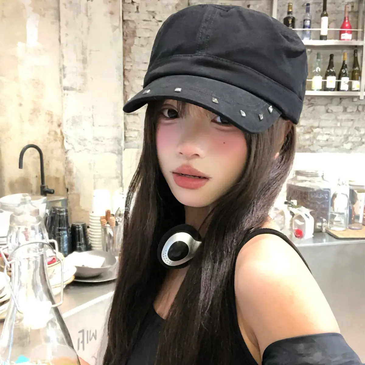 Studded Flat Cap Women Spring Autumn Vintage Beret