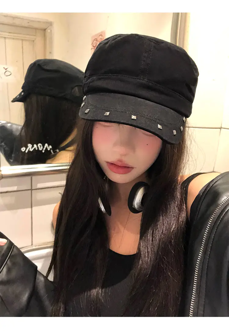Studded Flat Cap Women Spring Autumn Vintage Beret — feature 11