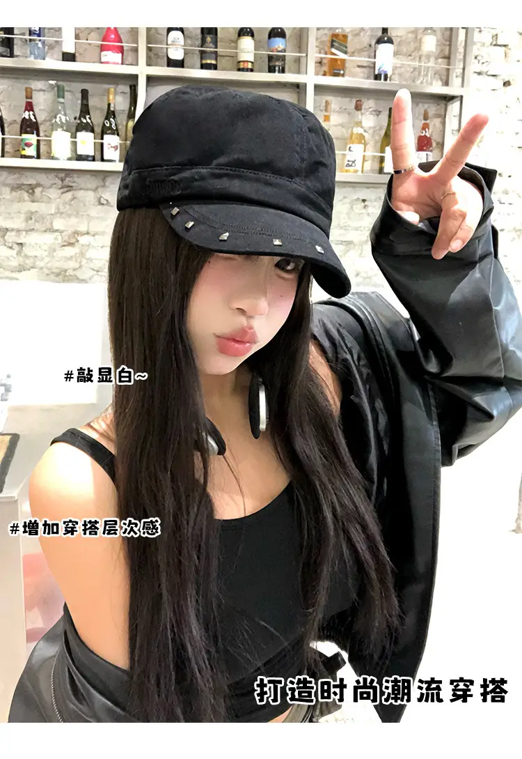 Studded Flat Cap Women Spring Autumn Vintage Beret — feature 4