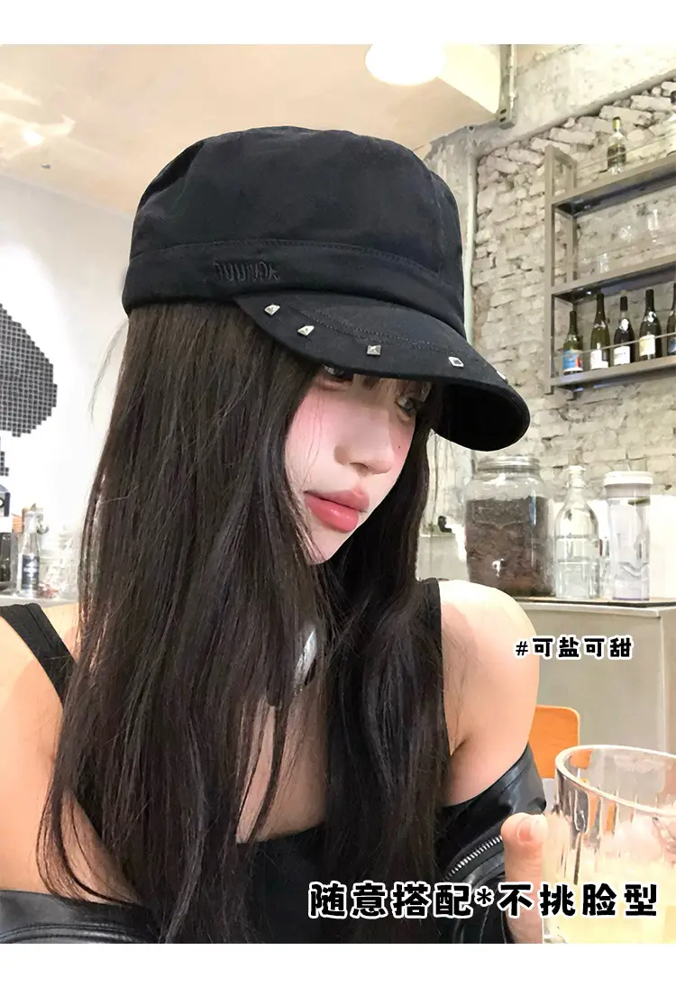 Studded Flat Cap Women Spring Autumn Vintage Beret — feature 5