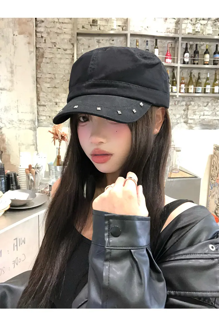 Studded Flat Cap Women Spring Autumn Vintage Beret — feature 6