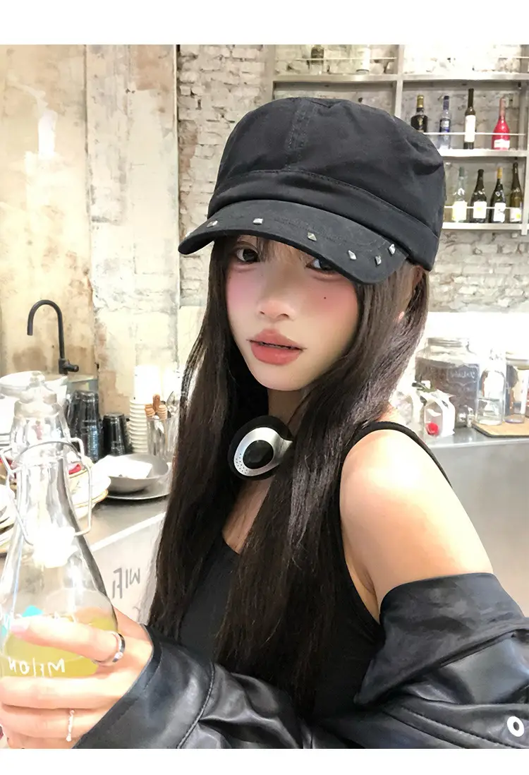 Studded Flat Cap Women Spring Autumn Vintage Beret — feature 7