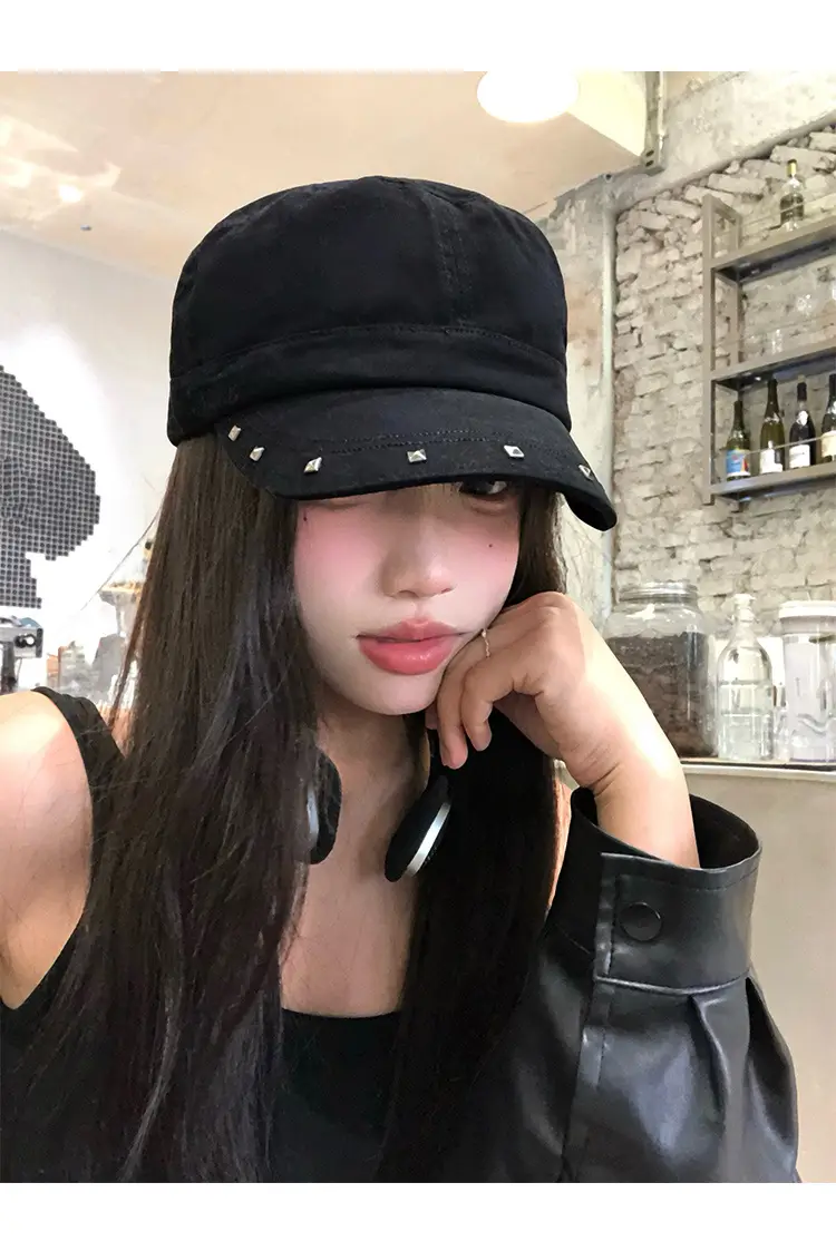 Studded Flat Cap Women Spring Autumn Vintage Beret — feature 8