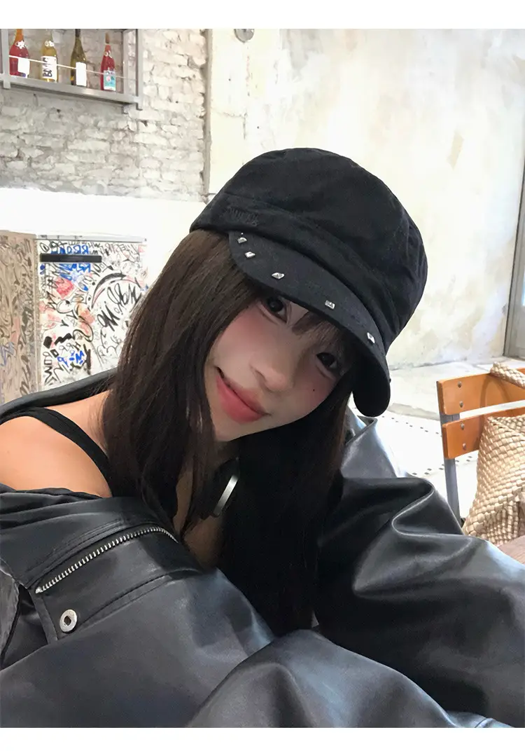 Studded Flat Cap Women Spring Autumn Vintage Beret — feature 9