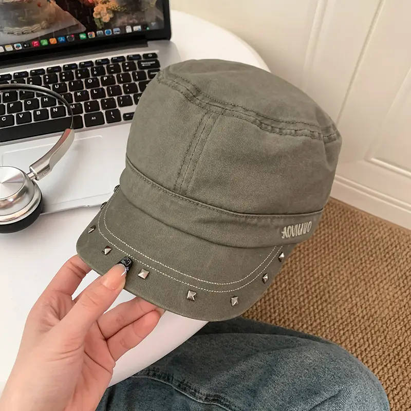 Studded Flat Cap Women Spring Autumn Vintage Beret