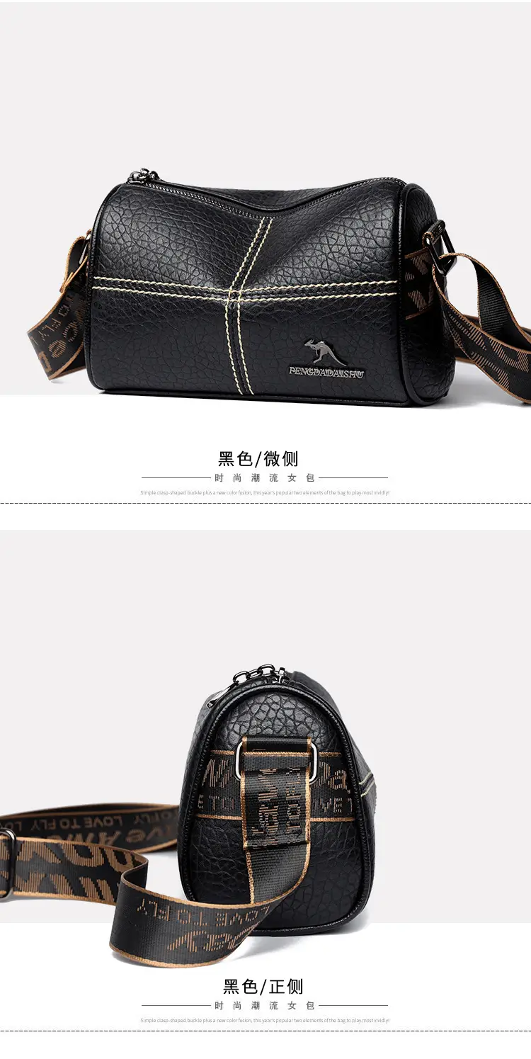 Black Embroidered Crossbody Bag with Strap — feature 17