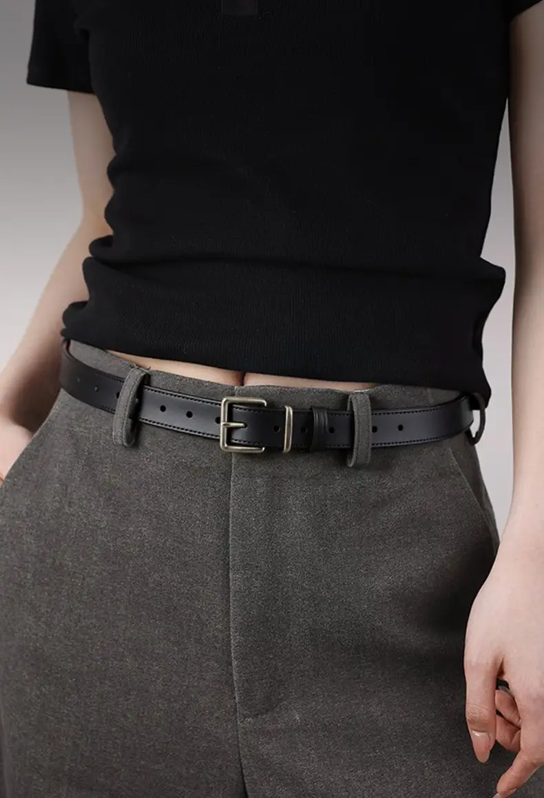 Black Cross-Border Genuine Leather Belt for Women — feature 1
