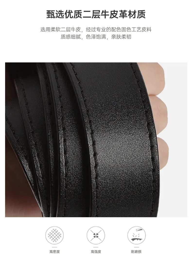 Black Cross-Border Genuine Leather Belt for Women — feature 4