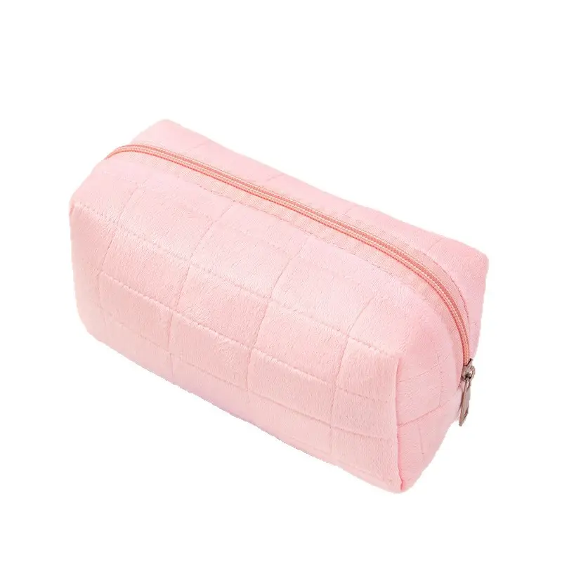 Blue Quilted Travel Skin Care Storage Bag for Women