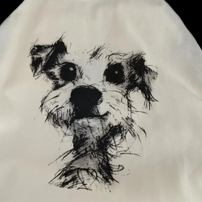 Boys Long Sleeve T-Shirt Cream Black Cartoon Print 2025 — feature 6