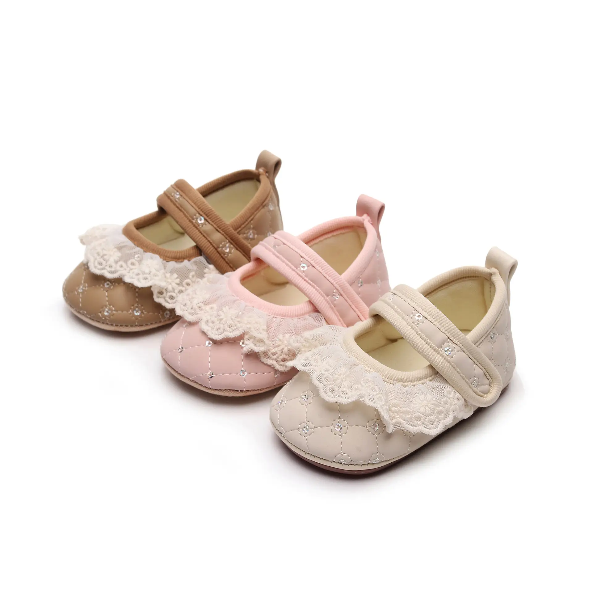 Pink Lace Toddler Shoes 0-1Yr Soft Soled — feature 1