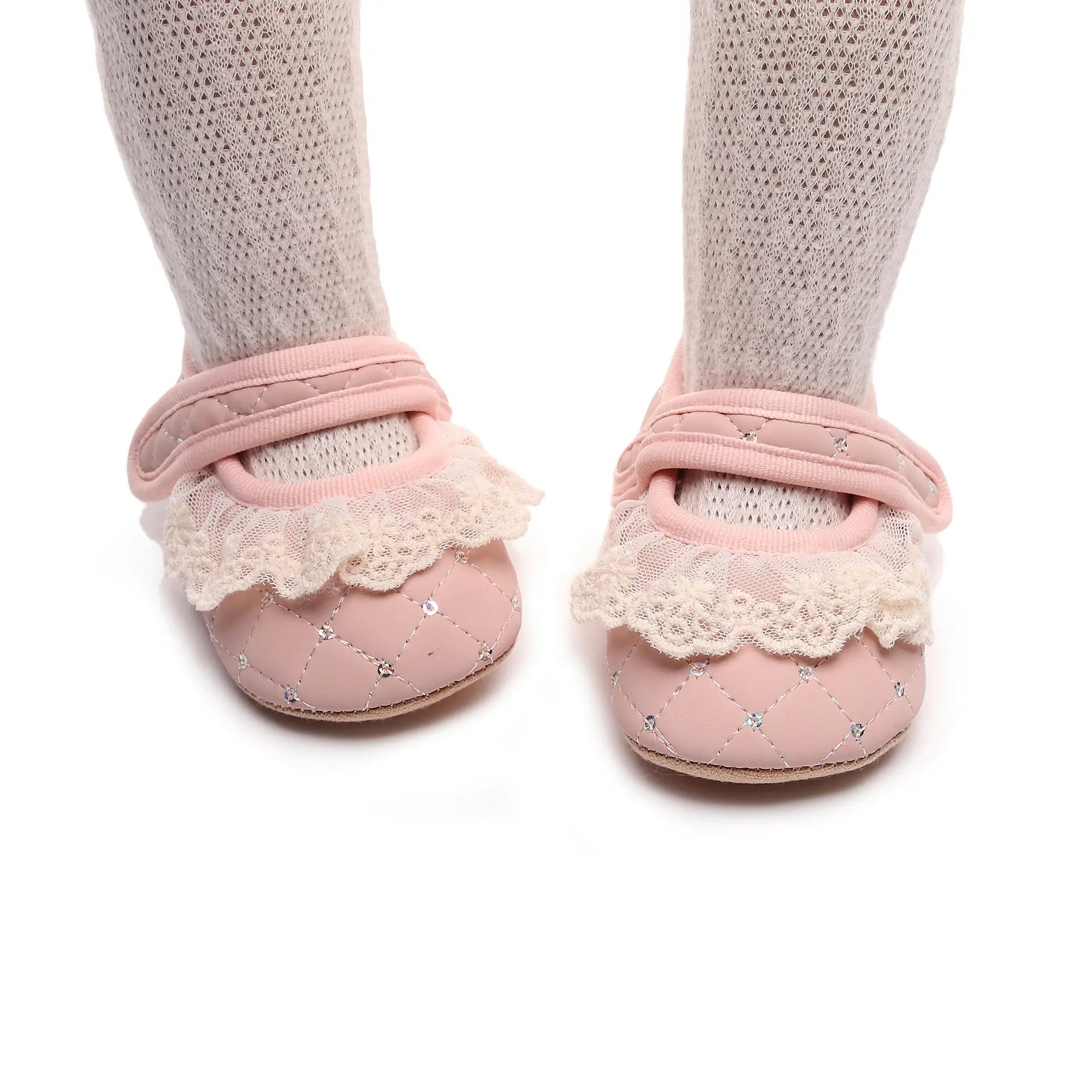 Pink Lace Toddler Shoes 0-1Yr Soft Soled — feature 4
