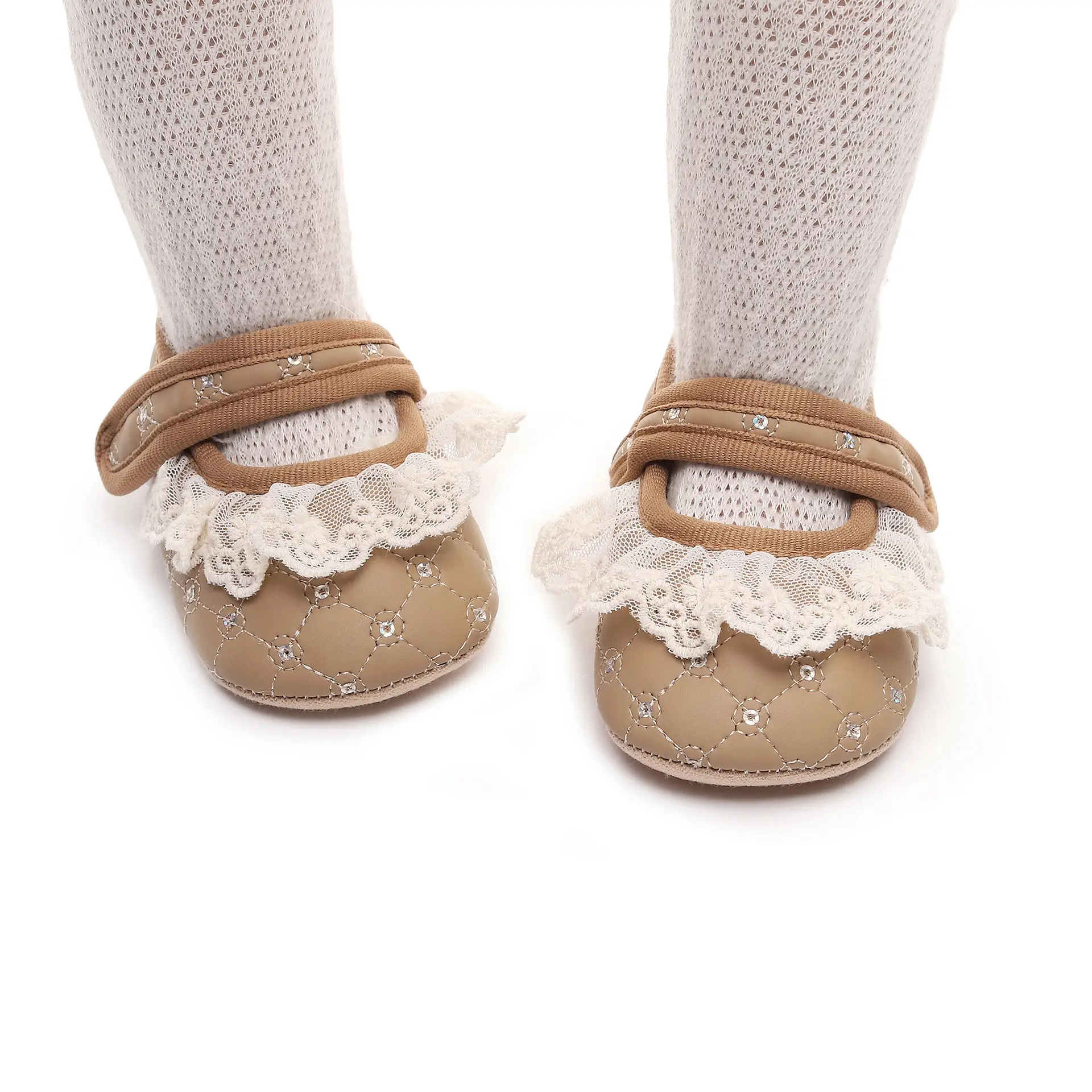 Pink Lace Toddler Shoes 0-1Yr Soft Soled — feature 5