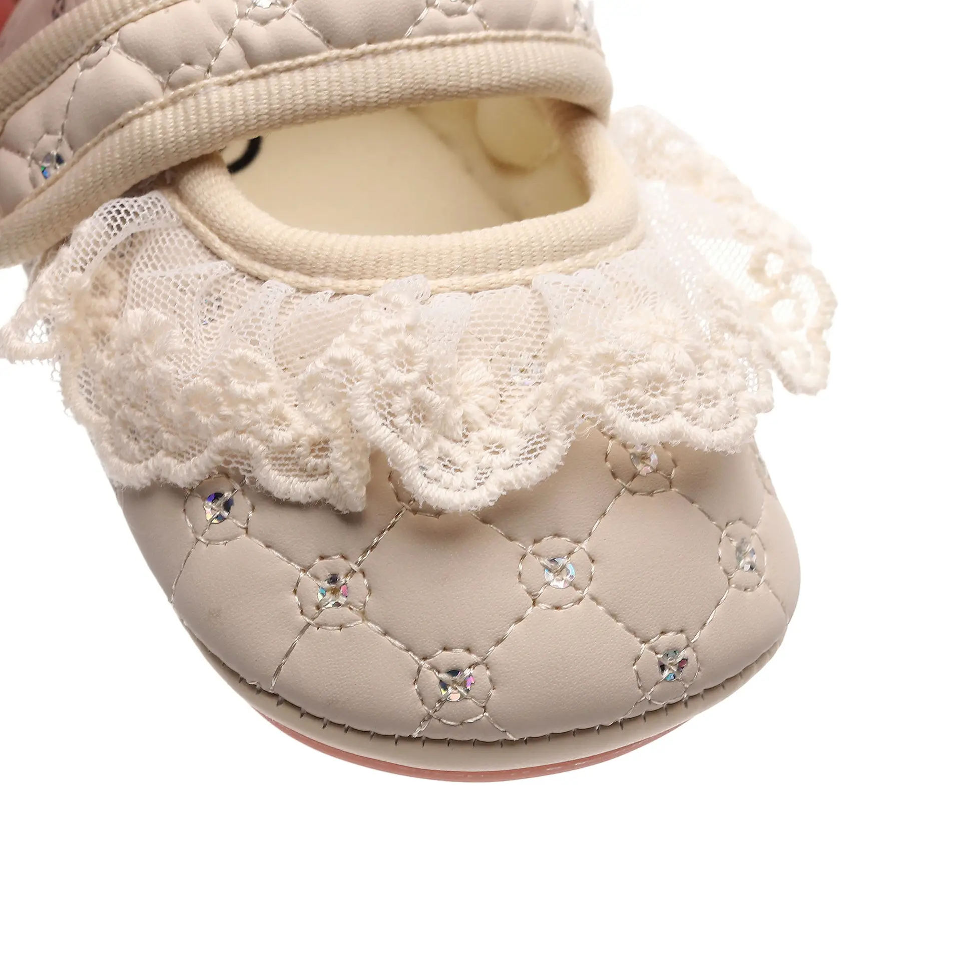 Pink Lace Toddler Shoes 0-1Yr Soft Soled — feature 9
