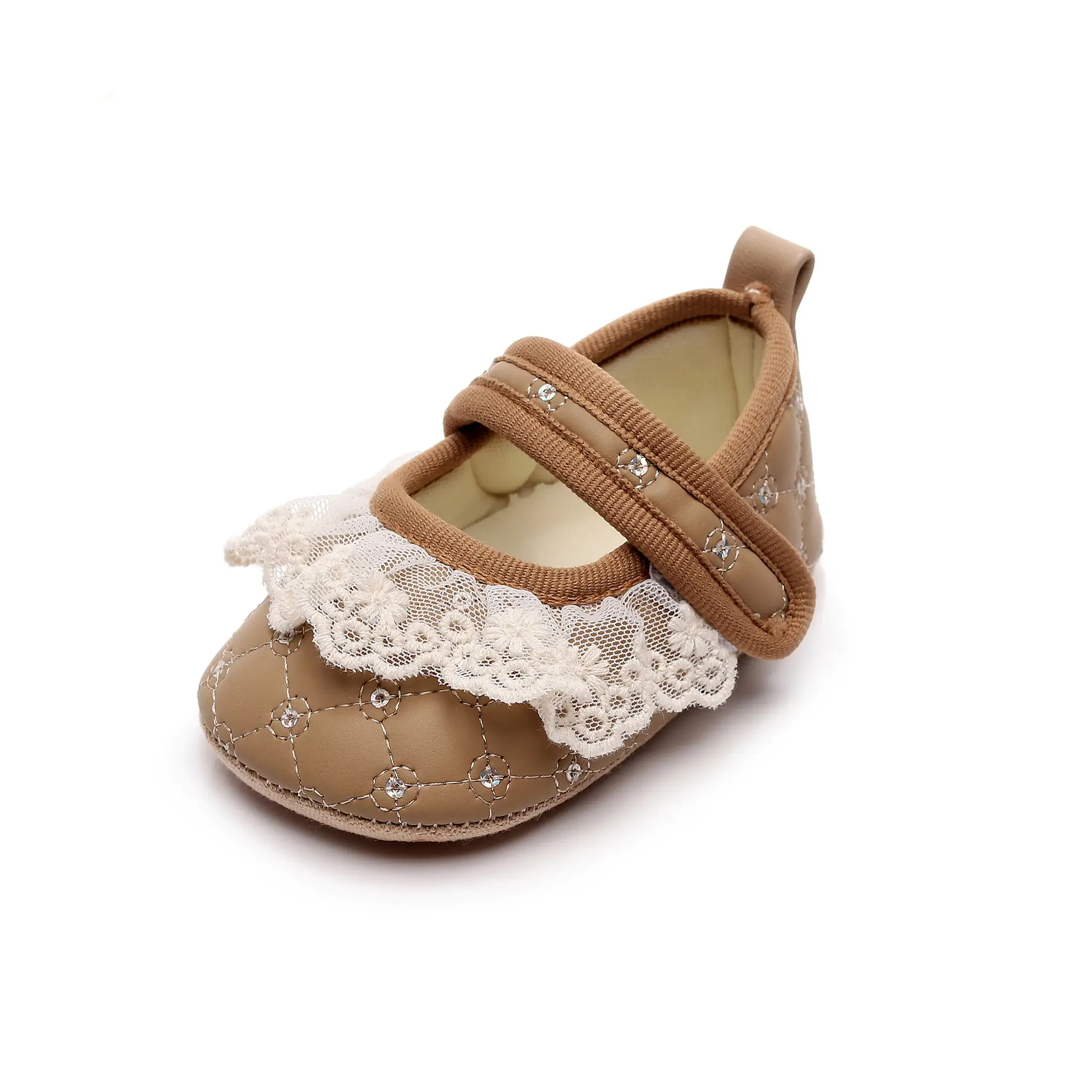 Pink Lace Toddler Shoes 0-1Yr Soft Soled