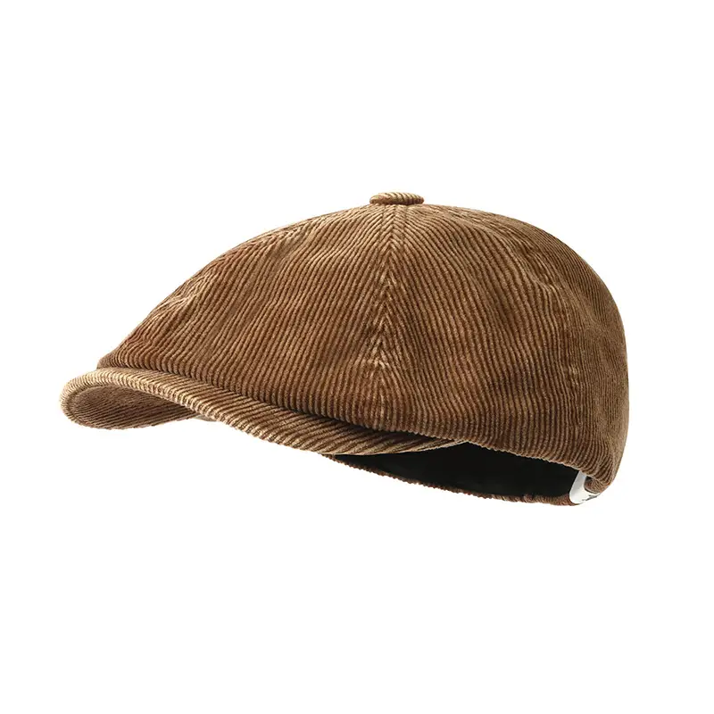 Japanese Retro Distressed Corduroy Forward Cap for Women, Spring and Autumn Literary Versatile Artist Hat, Backwards-Worn Baseball Cap for Men, Trendy - Image 9