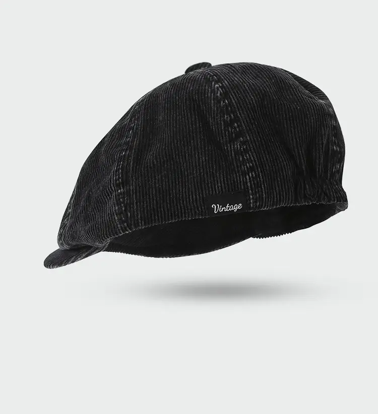 Japanese Retro Distressed Corduroy Forward Cap for Women, Spring and Autumn Literary Versatile Artist Hat, Backwards-Worn Baseball Cap for Men, Trendy — feature 12
