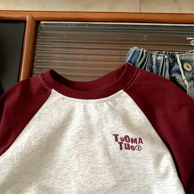 Girls Long Sleeve T-Shirt Maroon White 2025 — feature 5