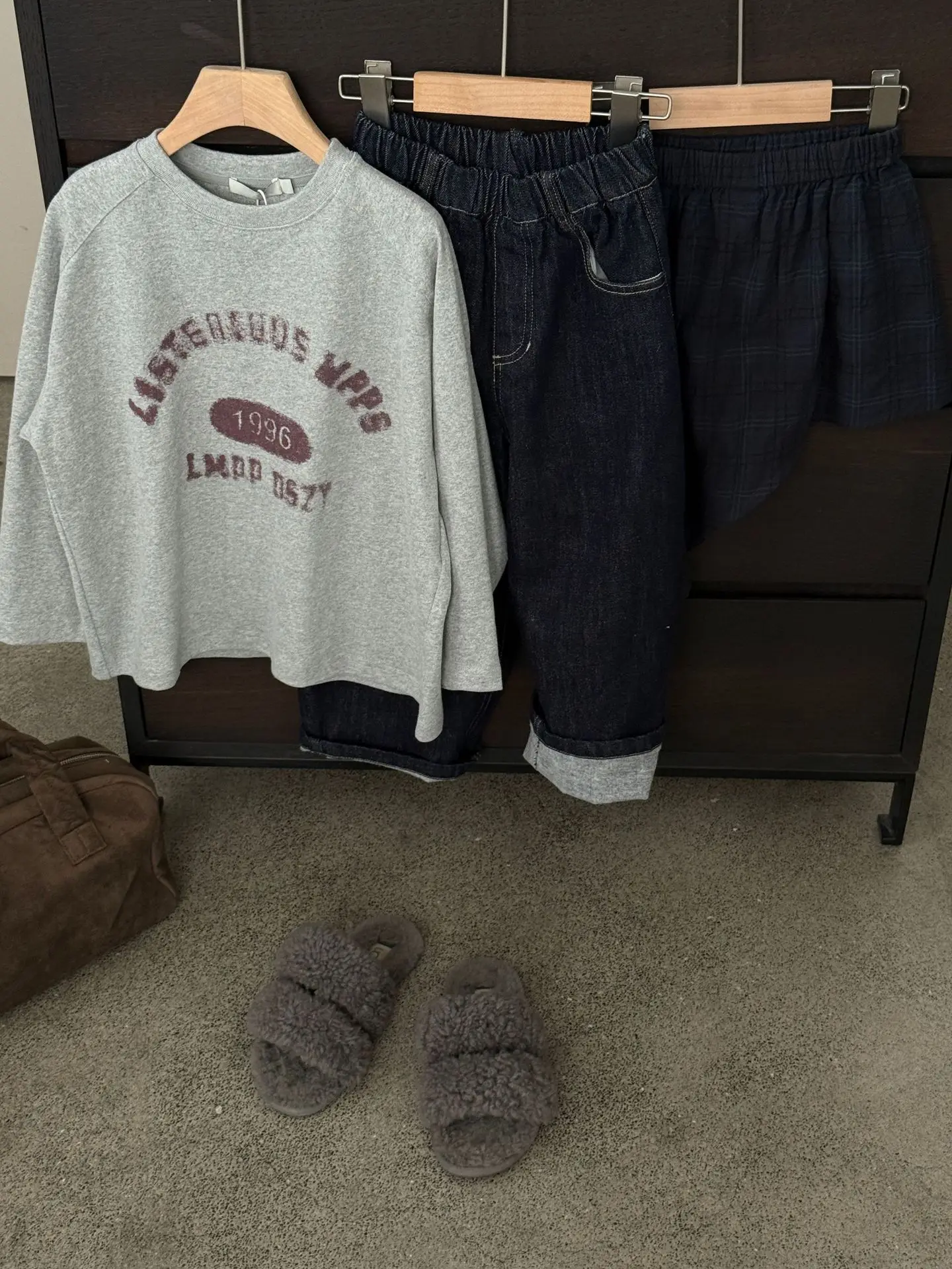 Boys Long Sleeve Grey T-Shirt with "NEW" Print