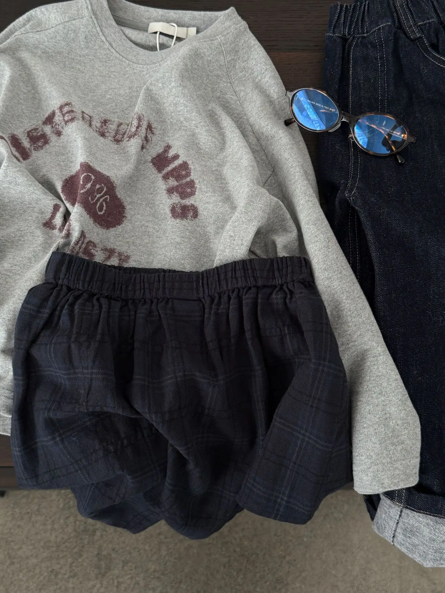 Boys Long Sleeve Grey T-Shirt with "NEW" Print
