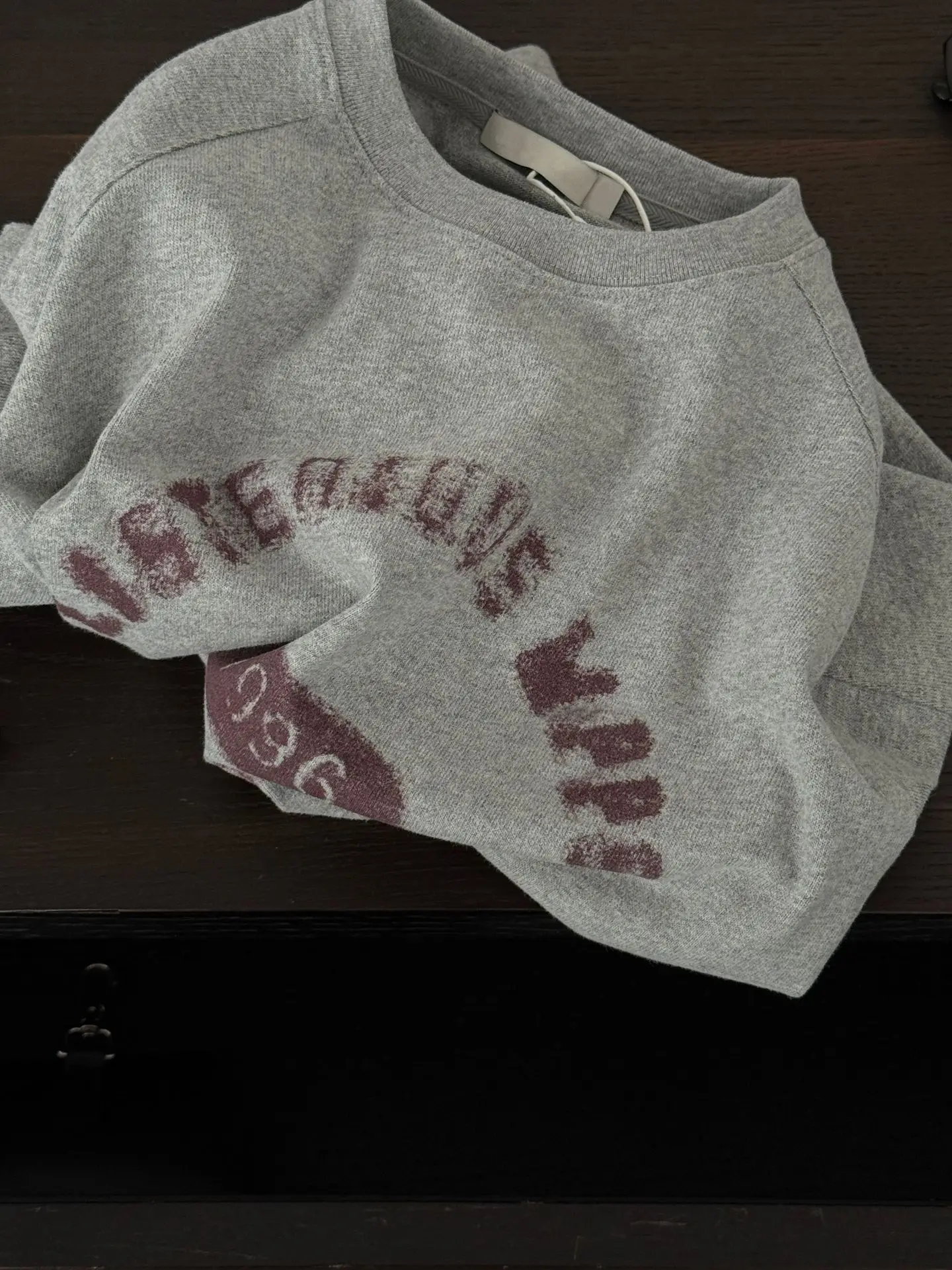 Boys Long Sleeve Grey T-Shirt with "NEW" Print