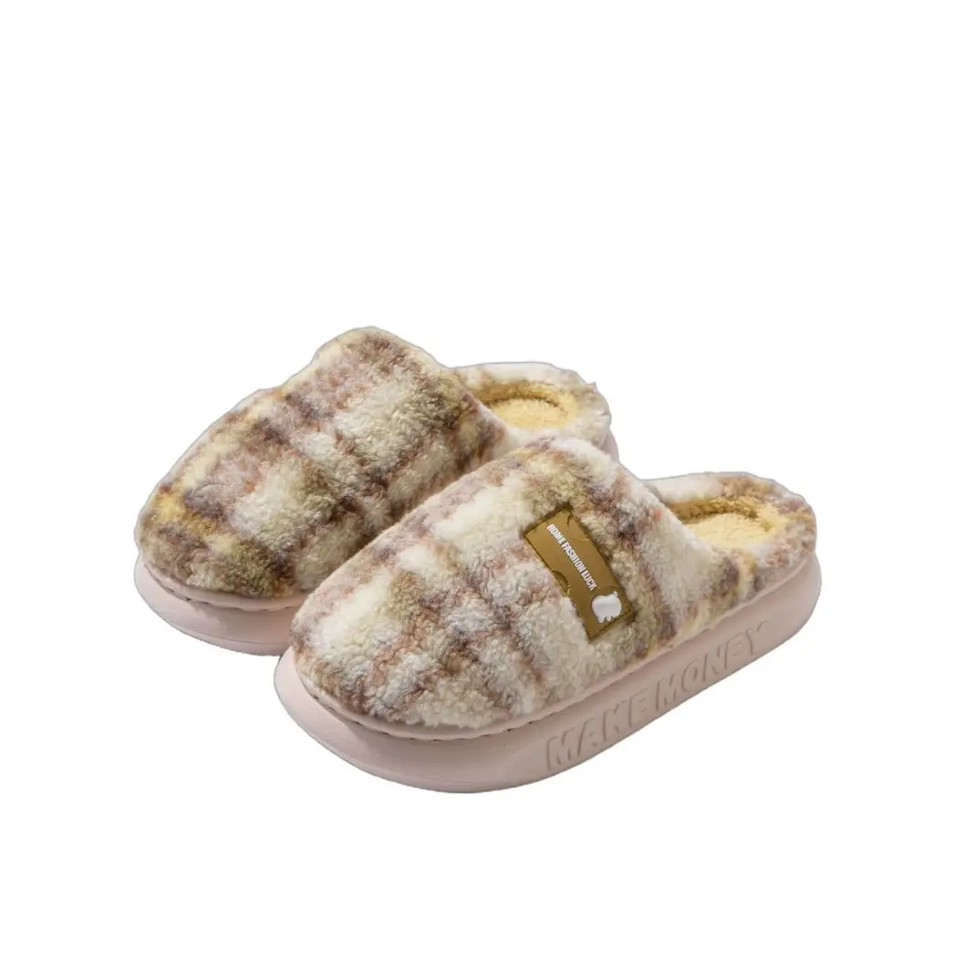 Home Cotton Slippers for Women 2025 Autumn and Winter Antibacterial and Deodorant Couple Slippers Indoor Leisure Non-Slip Fleece-Lined Warm Slippers - Image 13