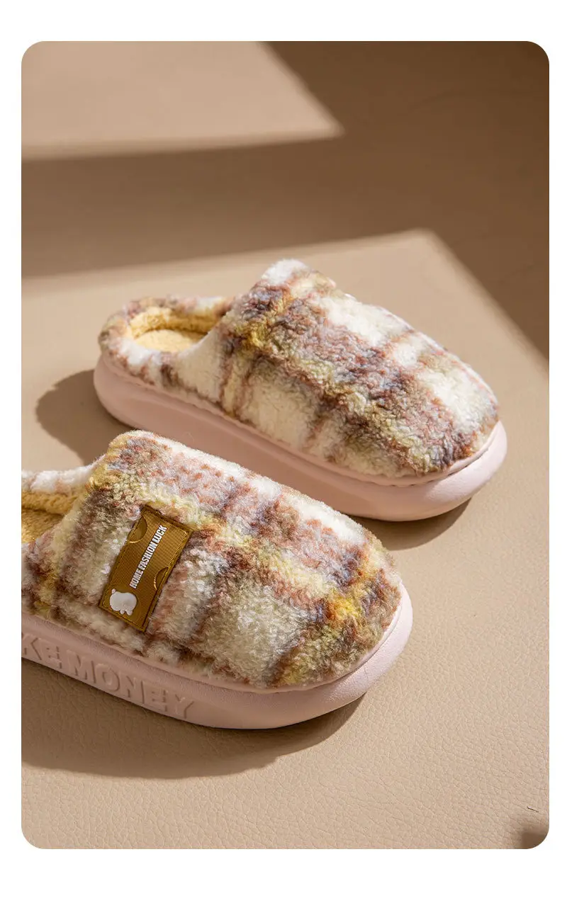 Home Cotton Slippers for Women 2025 Autumn and Winter Antibacterial and Deodorant Couple Slippers Indoor Leisure Non-Slip Fleece-Lined Warm Slippers — feature 12
