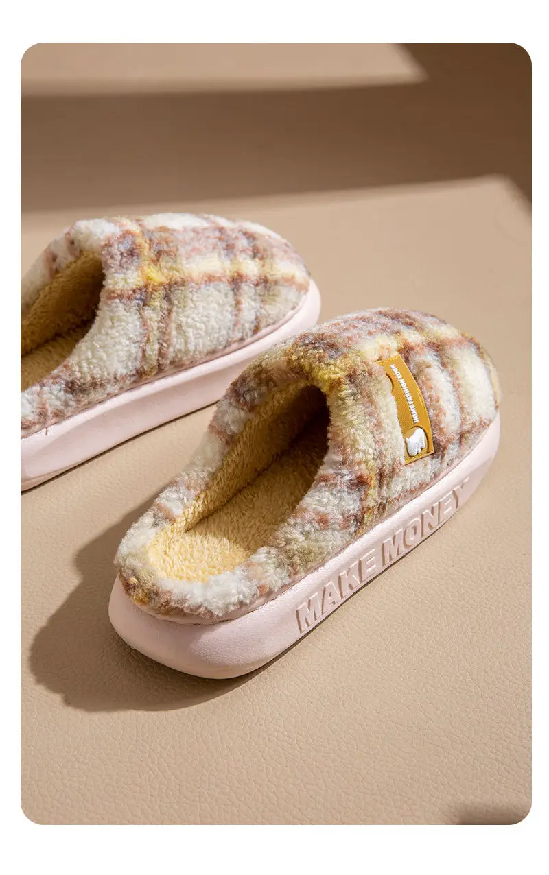 Home Cotton Slippers for Women 2025 Autumn and Winter Antibacterial and Deodorant Couple Slippers Indoor Leisure Non-Slip Fleece-Lined Warm Slippers — feature 13