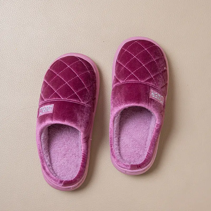 Home Cotton Slippers for Women 2025 Autumn and Winter Antibacterial and Deodorant Couple Slippers Indoor Leisure Non-Slip Fleece-Lined Warm Slippers - Image 7