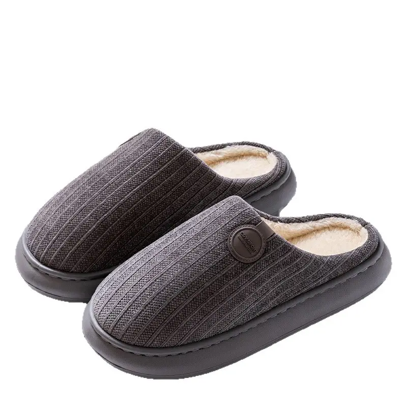 Winter Thick-Soled Cotton Slippers for Women, Non-Slip Home Plush Slippers, Home Thickeneded Warm Home Wool Slippers for Men - Image 10