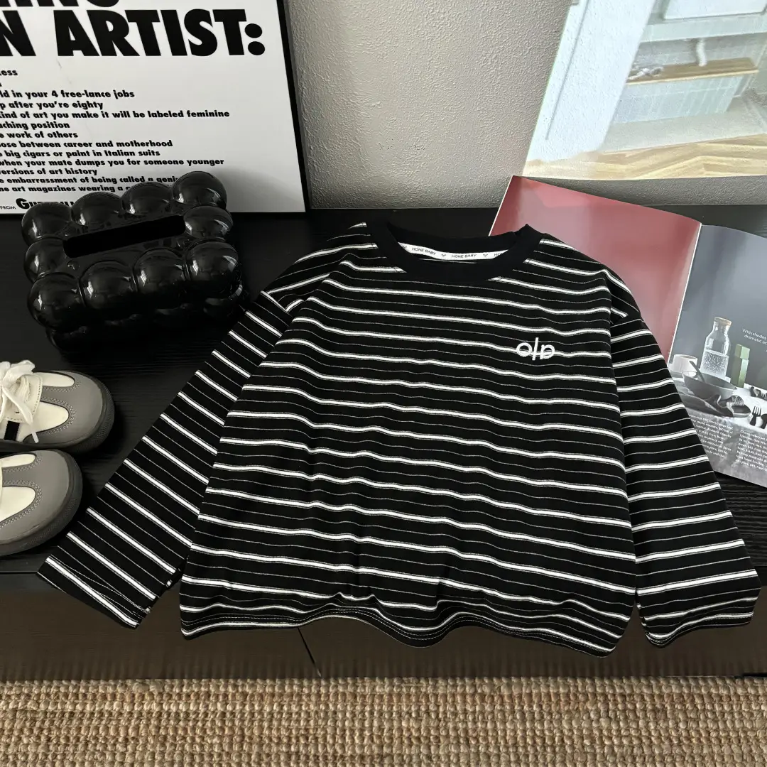 Spring & Autumn Boys Striped T-Shirts 2025 - Image 2