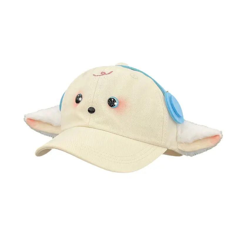 Cute Cartoon Headphones with Lamb Cap