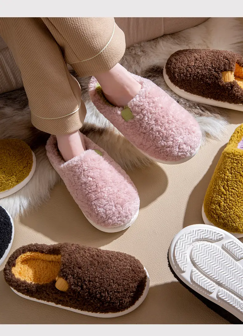 Women's 2025 New Style Indoor Home Autumn and Winter Plush Warm Thick-Soled Non-Slip Cotton Slippers — feature 19