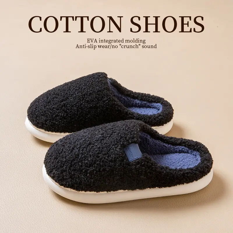 Women's 2025 New Style Indoor Home Autumn and Winter Plush Warm Thick-Soled Non-Slip Cotton Slippers - Image 2