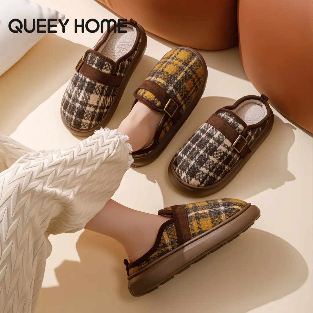 Women's 2026 New Autumn and Winter Home Indoor Warm Plush Slippers for Couples, Men's Winter Slippers with a Stepping-On-Feces Sensation - Image 4