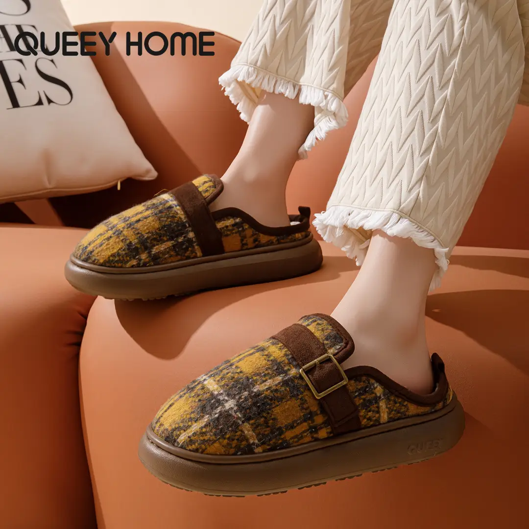 Women's 2026 New Autumn and Winter Home Indoor Warm Plush Slippers for Couples, Men's Winter Slippers with a Stepping-On-Feces Sensation - Image 6