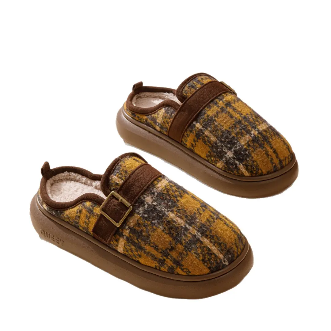 Women's 2026 New Autumn and Winter Home Indoor Warm Plush Slippers for Couples, Men's Winter Slippers with a Stepping-On-Feces Sensation - Image 7