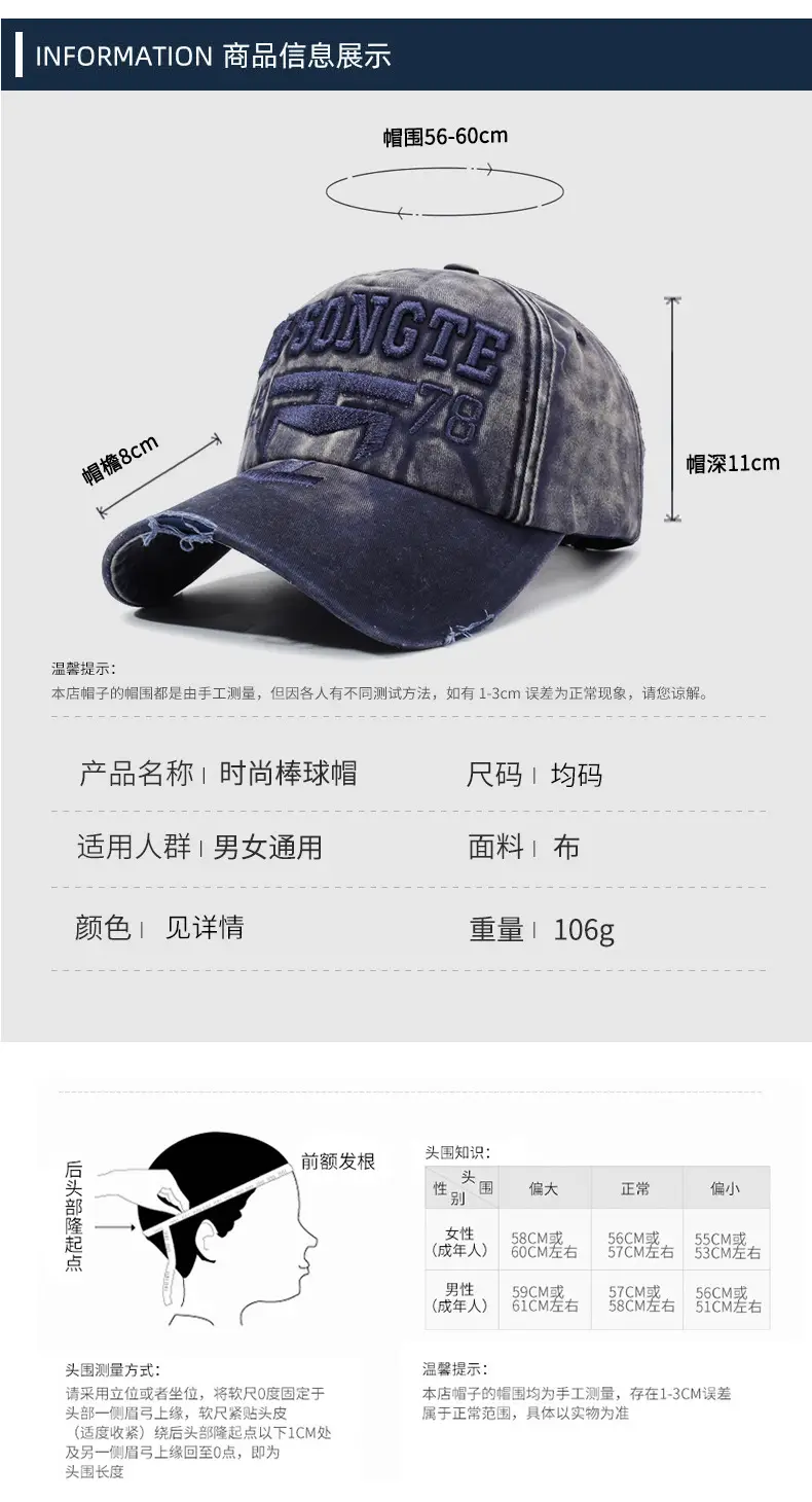 Men Distressed Red Sun Hat with Embroidered Logo — feature 6