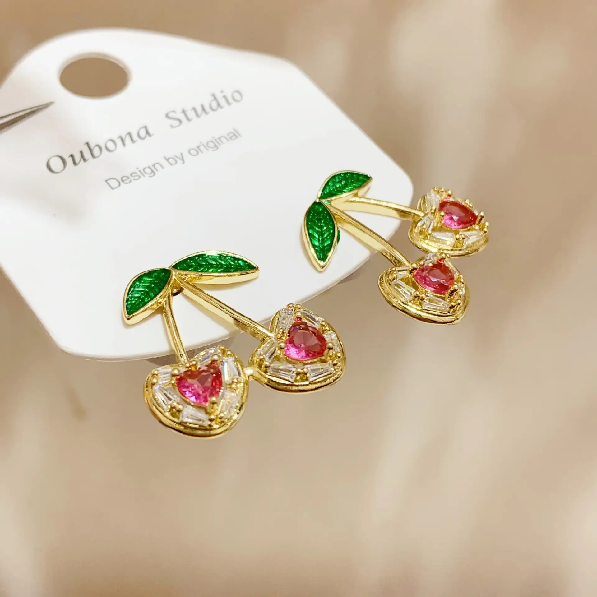 Korean Fashion Cherry Earrings for Women - Image 3