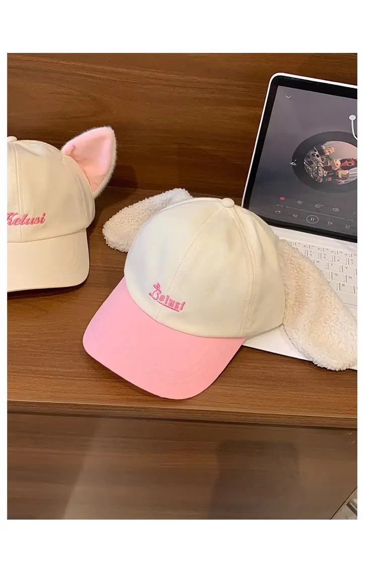 Pink Bunny Cap with Lace for Women Sun Protection — feature 8